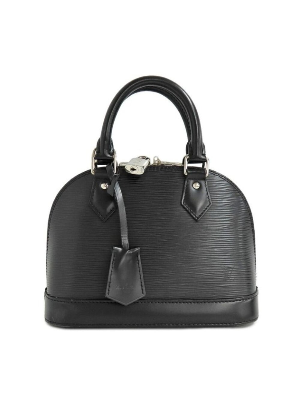 Louis Vuitton Alma BB Epi Black 2-Way Handbag Silver Hardware